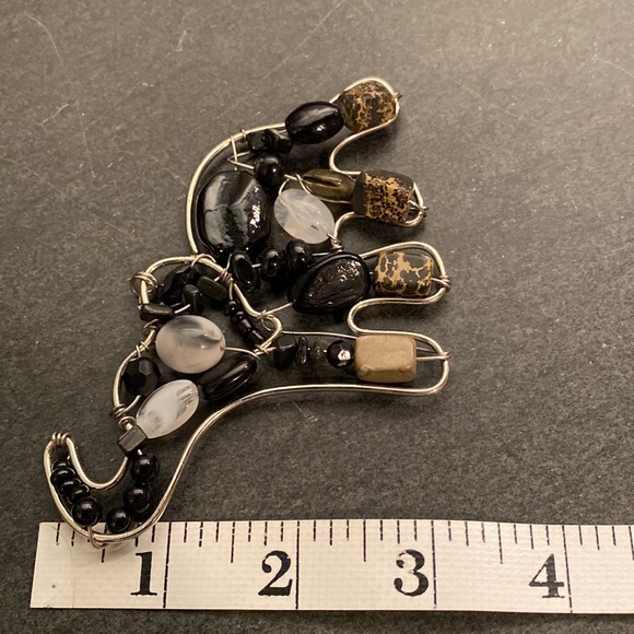 Fabulous Stone, Bead and Metal Art Piece Elephant Pendant - Picture 10 of 10